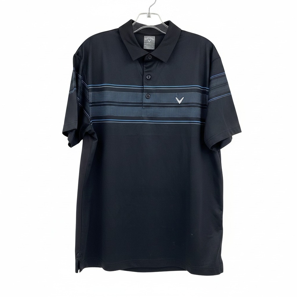 Callaway Black/Blue Golf Polo Short Sleeve Top | Men’s L Poly